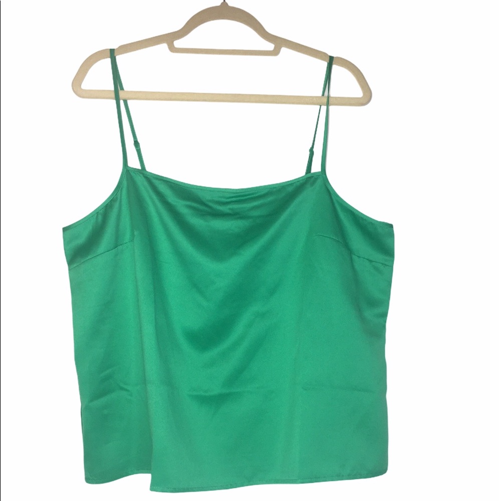 J crew silk green X-large tank top blouse